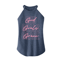 Womens X-Small Navy Heather Rocker Tank Top