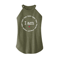 Womens X-Small Military Green Rocker Tank Top