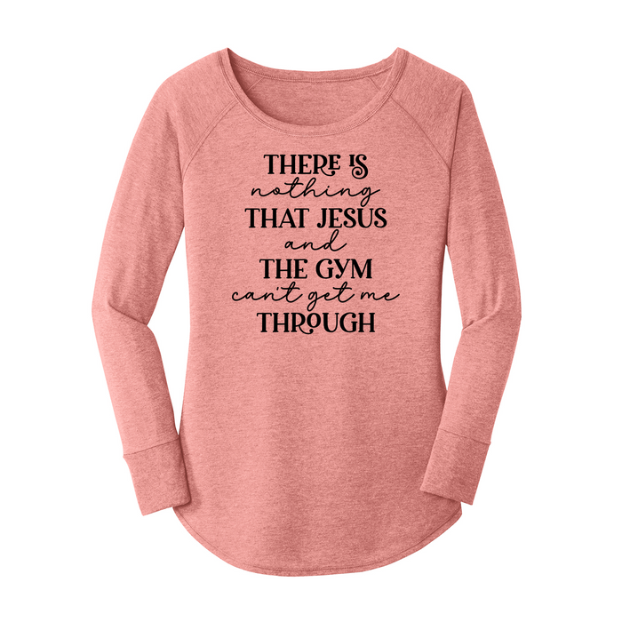 Womens X-Small Light Pink Long Sleeve Tunic Tee