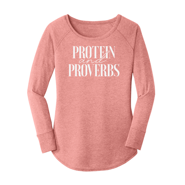 Womens X-Small Light Pink Long Sleeve Tunic Tee