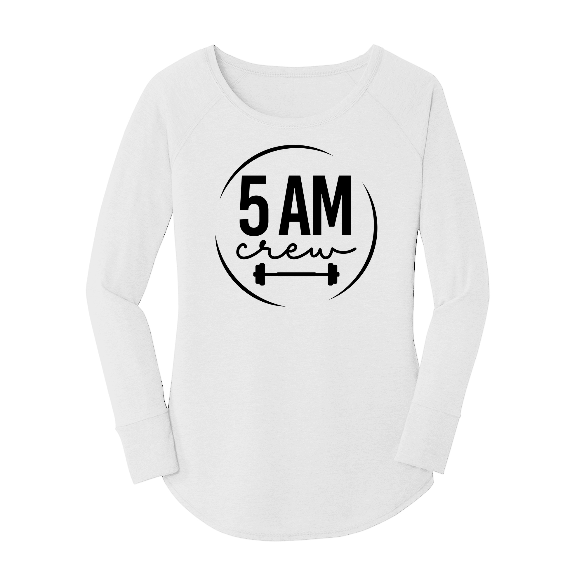 Womens X-Small White Long Sleeve Tunic Tee