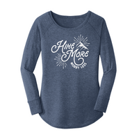 Womens X-Small Navy Heather Long Sleeve Tunic Tee