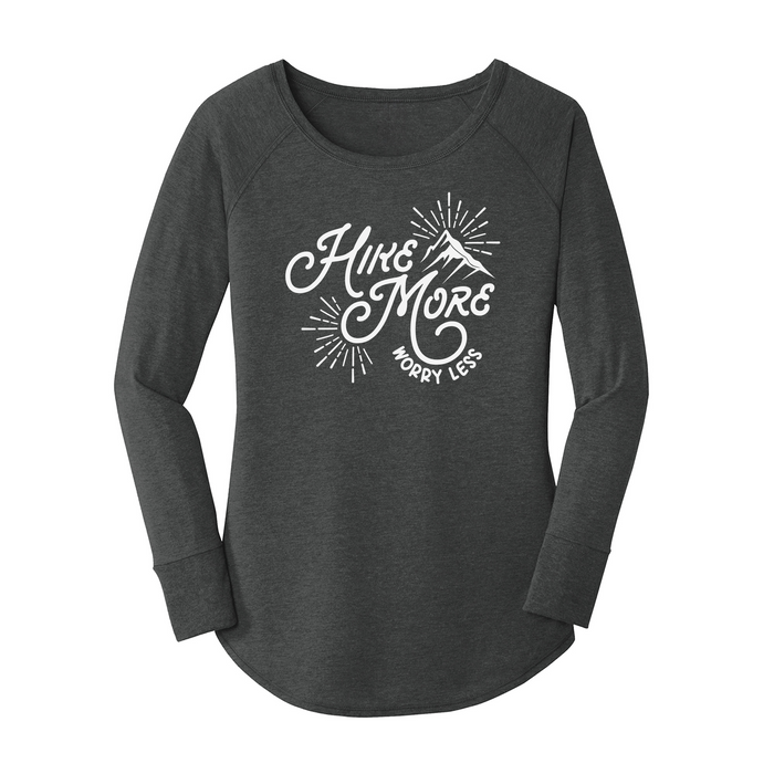 Womens X-Small Dark Heather Gray Long Sleeve Tunic Tee