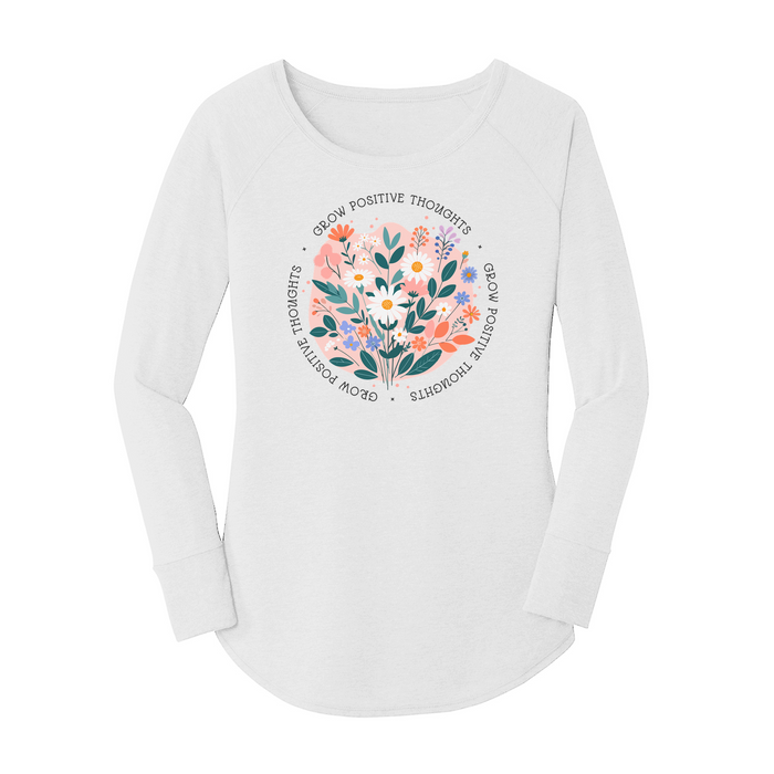 Womens X-Small White Long Sleeve Tunic Tee
