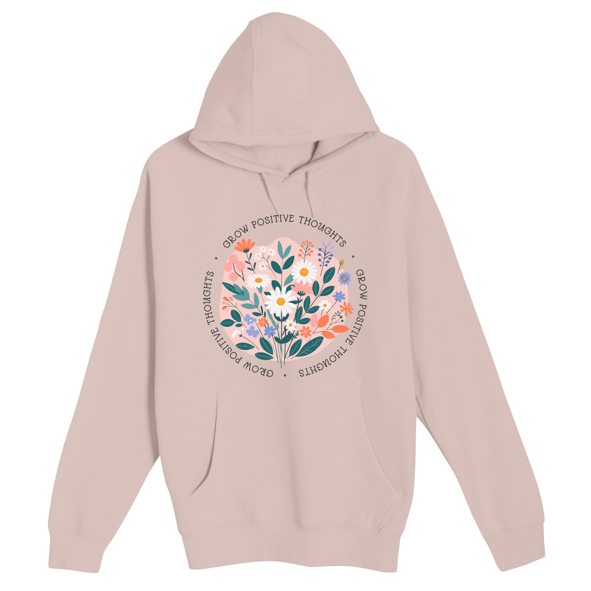 Unisex Small Light Pink Pullover Hooded Sweatshirt