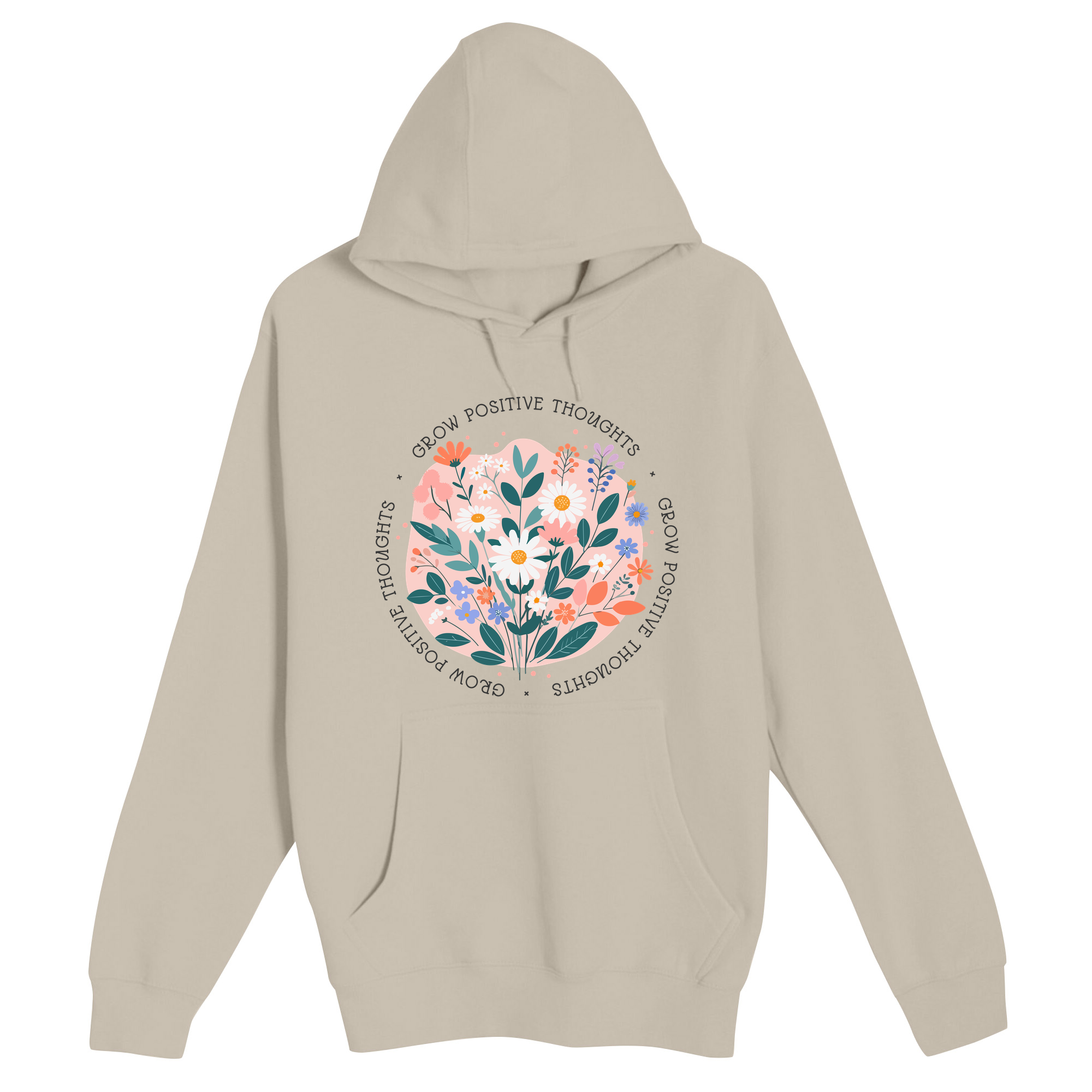 Unisex Small Natural Pullover Hooded Sweatshirt