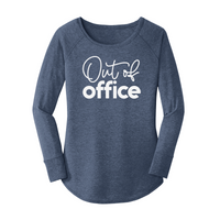 Womens X-Small Navy Heather Long Sleeve Tunic Tee