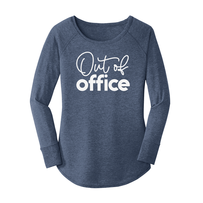 Womens X-Small Navy Heather Long Sleeve Tunic Tee