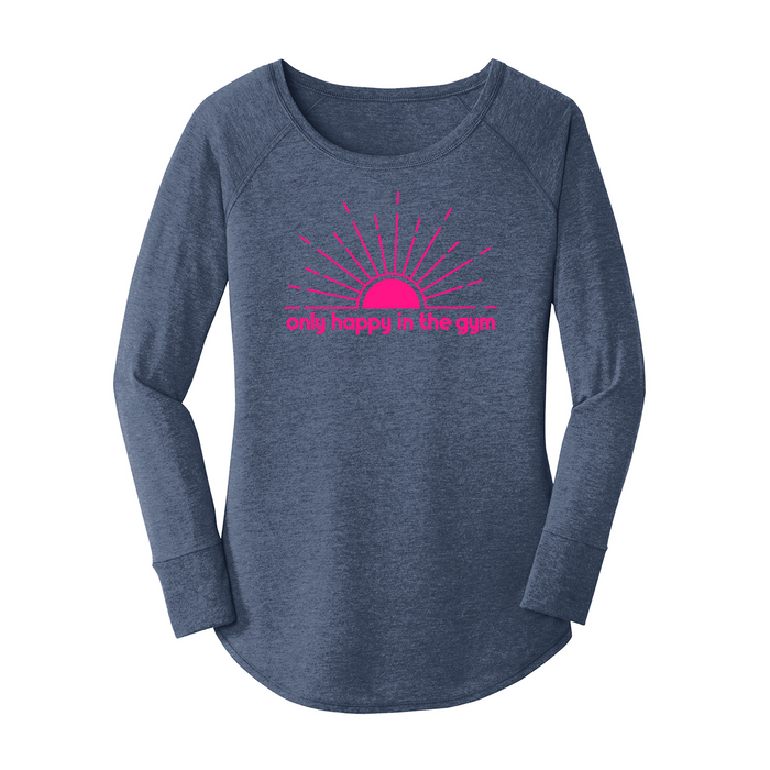 Womens X-Small Navy Heather Long Sleeve Tunic Tee