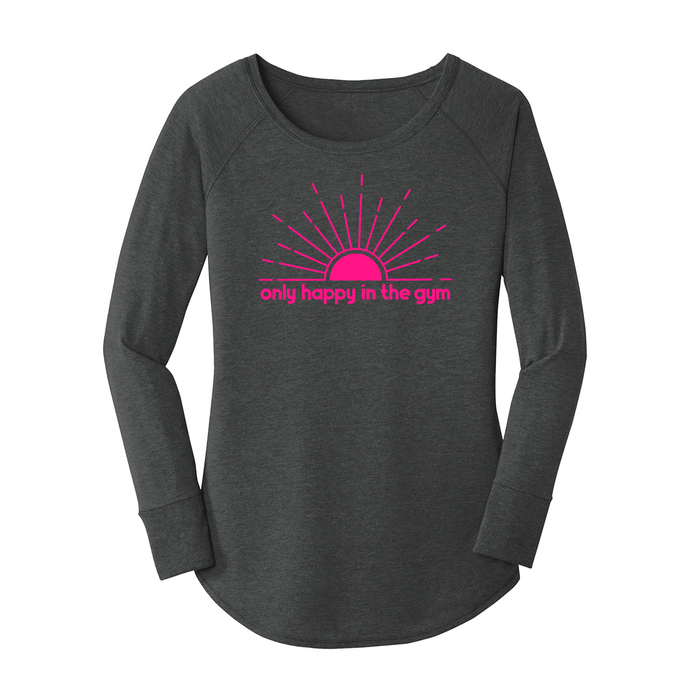 Womens X-Small Dark Heather Gray Long Sleeve Tunic Tee