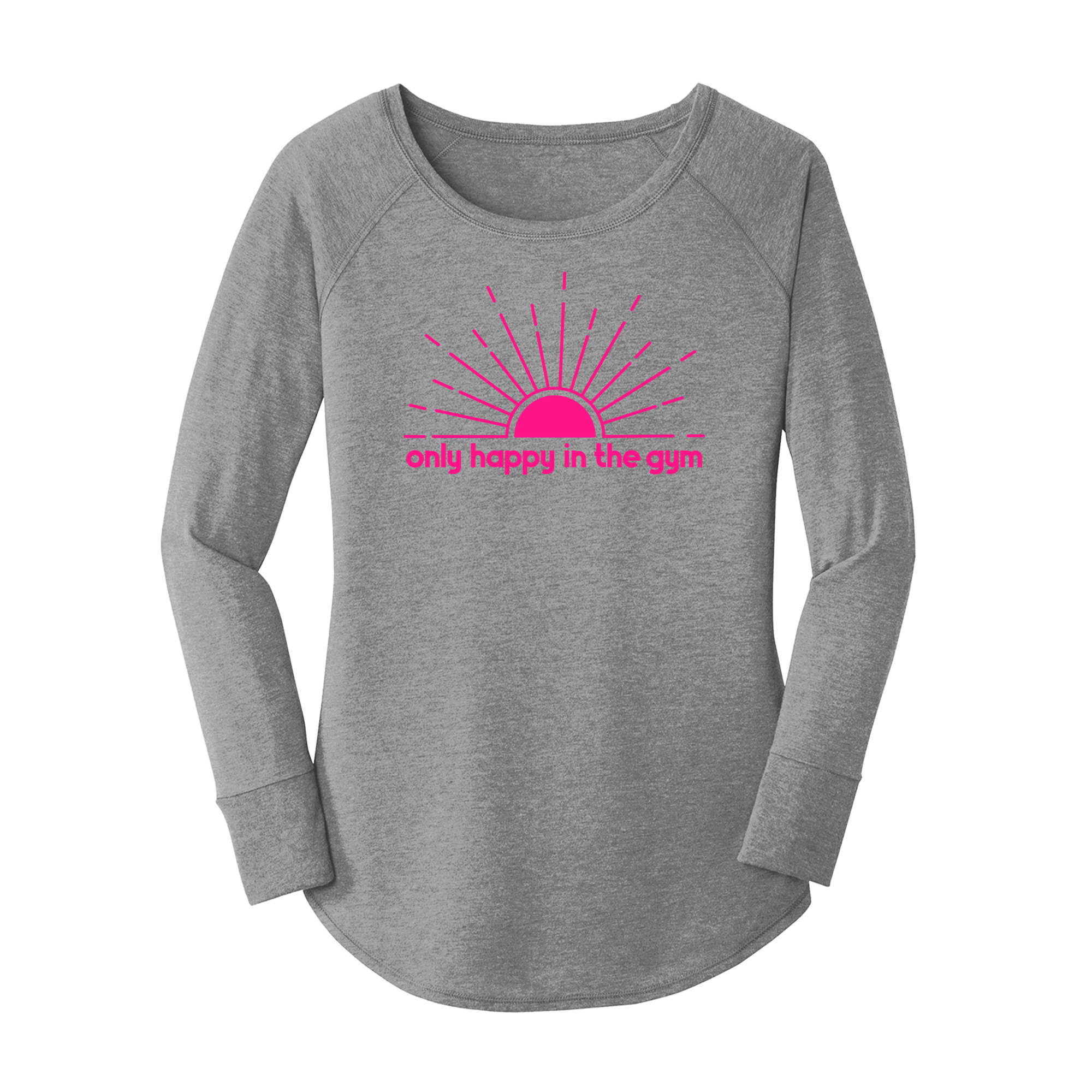 Womens X-Small Grey Long Sleeve Tunic Tee