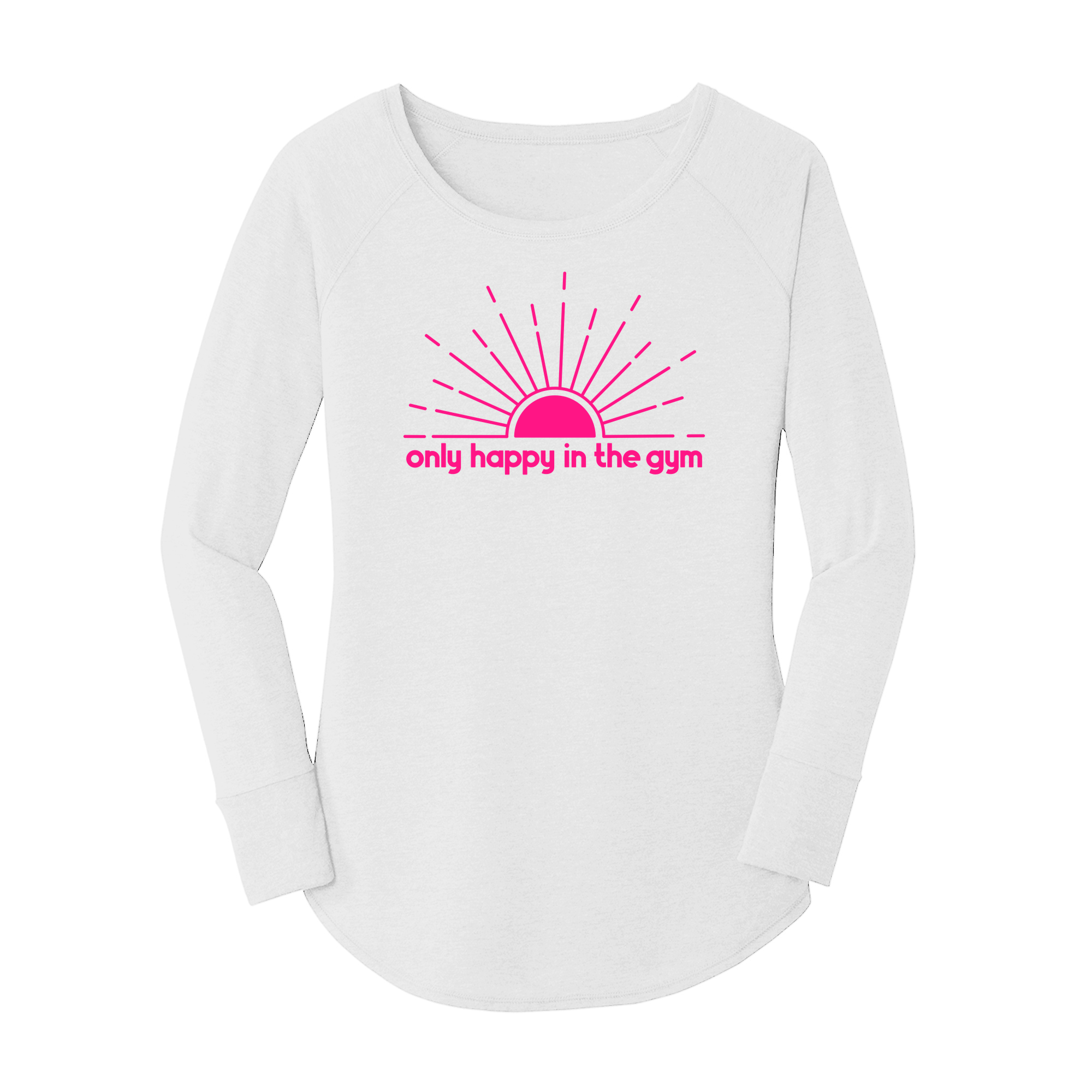 Womens X-Small White Long Sleeve Tunic Tee
