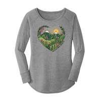 Womens X-Small Grey Long Sleeve Tunic Tee