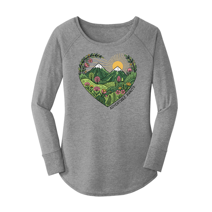 Womens X-Small Grey Long Sleeve Tunic Tee