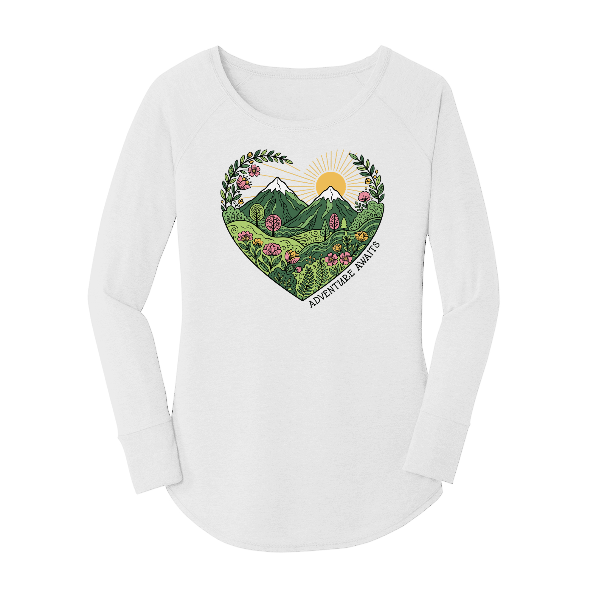 Womens X-Small White Long Sleeve Tunic Tee