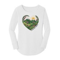 Womens X-Small White Long Sleeve Tunic Tee