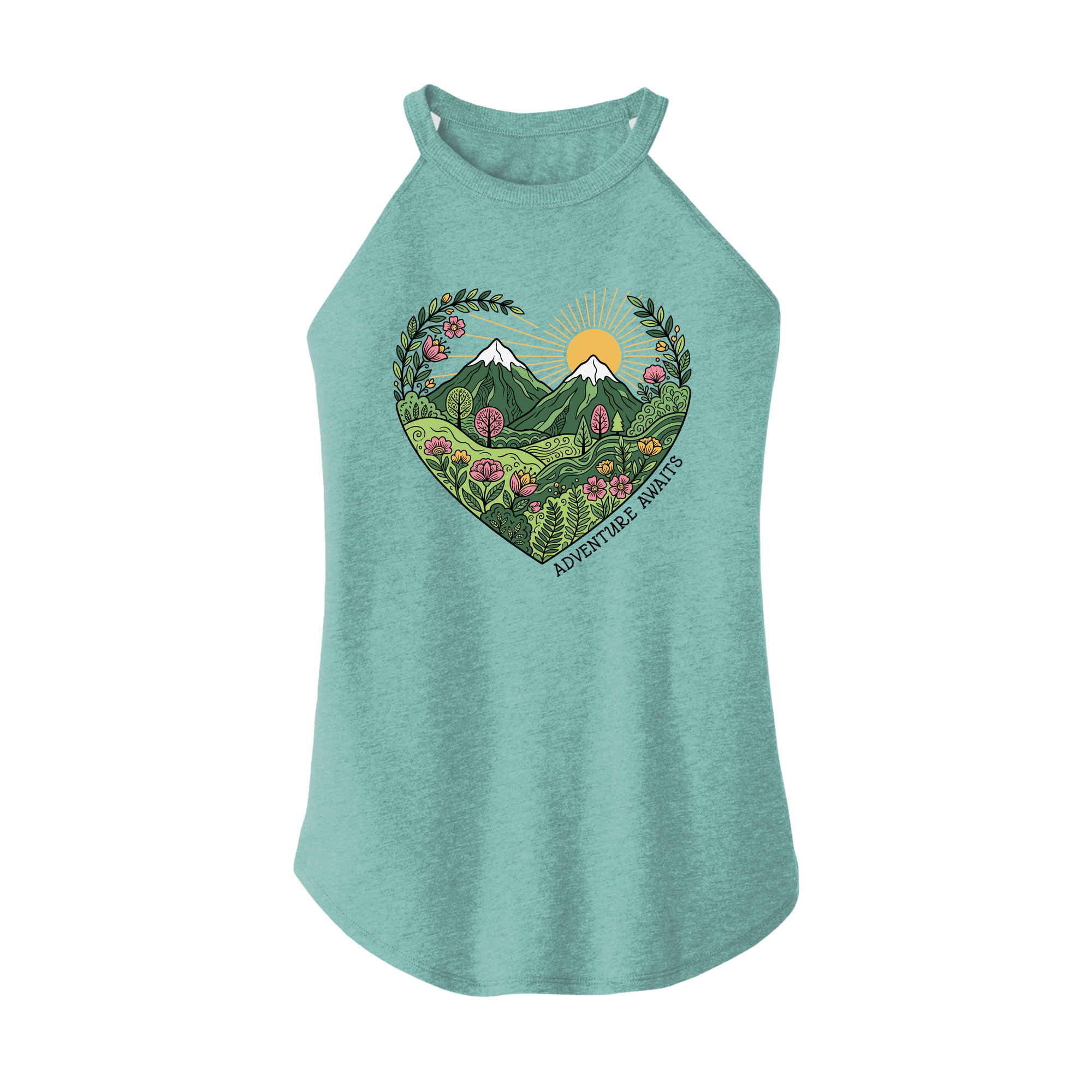 Womens X-Small Teal Rocker Tank Top