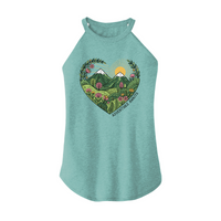 Womens X-Small Teal Rocker Tank Top