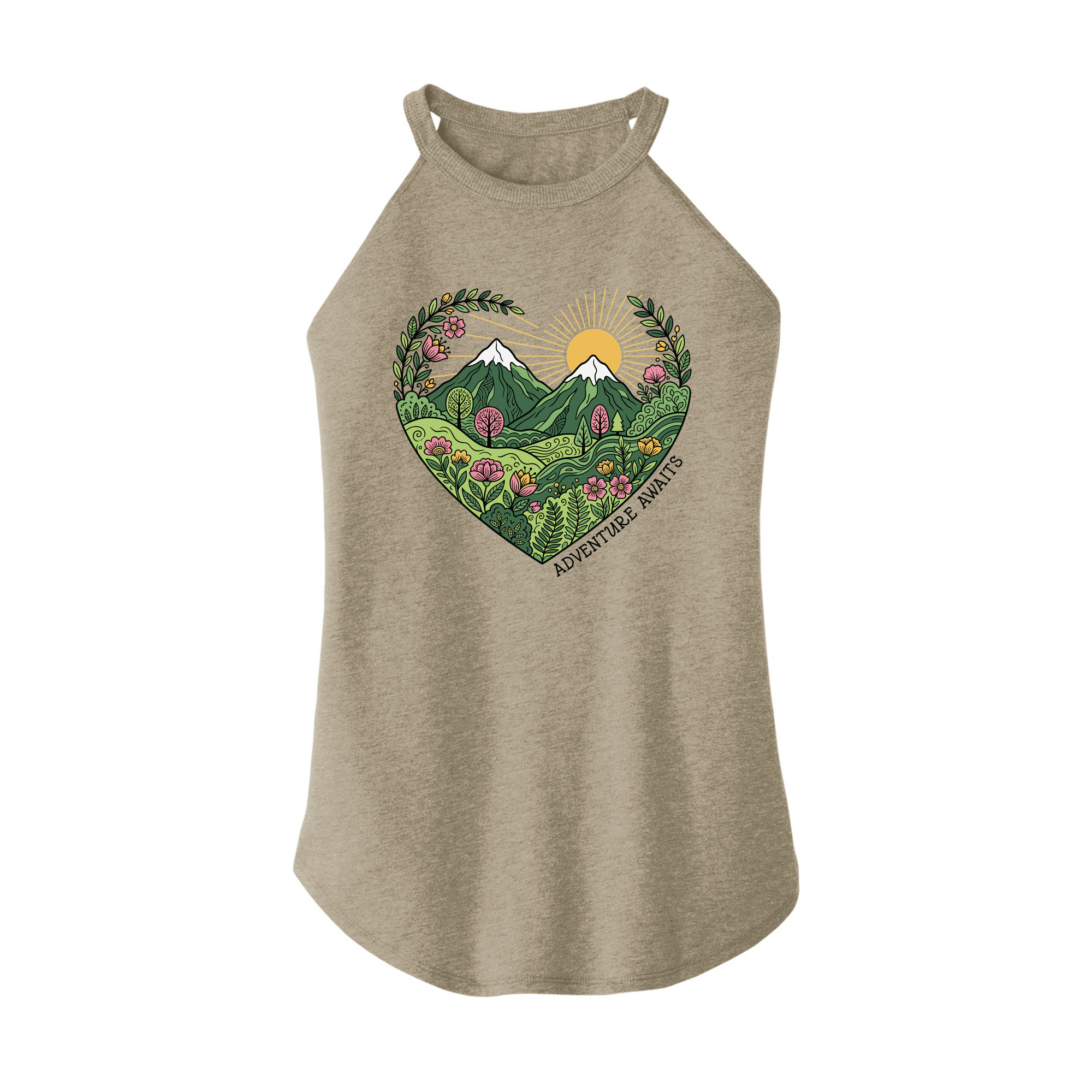 Womens X-Small Sand Rocker Tank Top