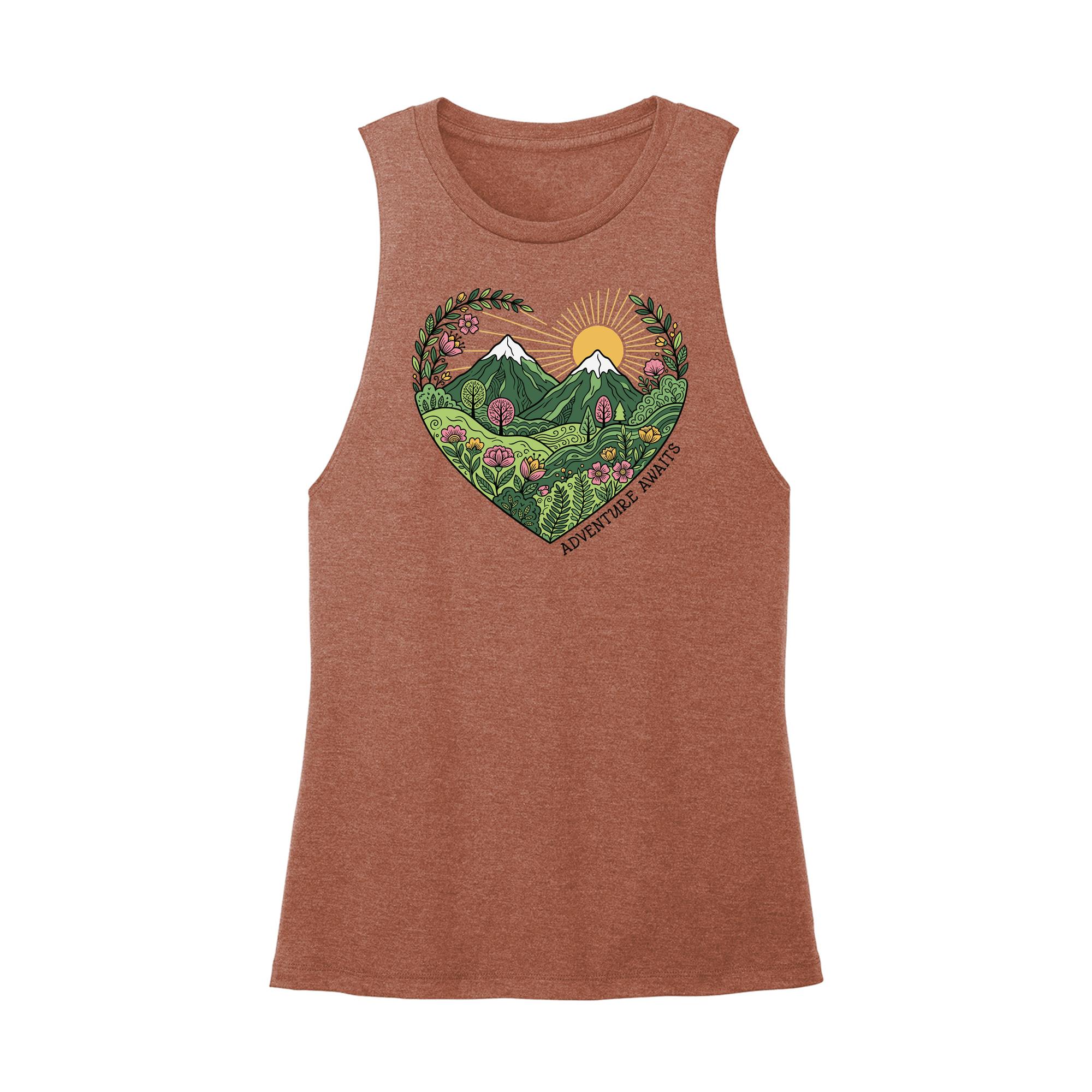 Womens X-Small Brown Muscle Tank