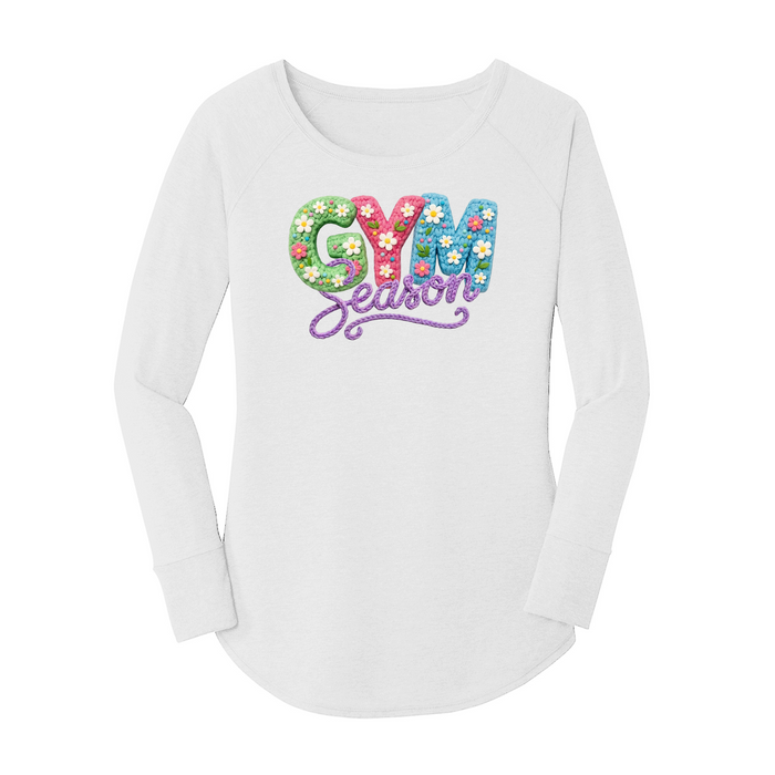 Womens X-Small White Long Sleeve Tunic Tee