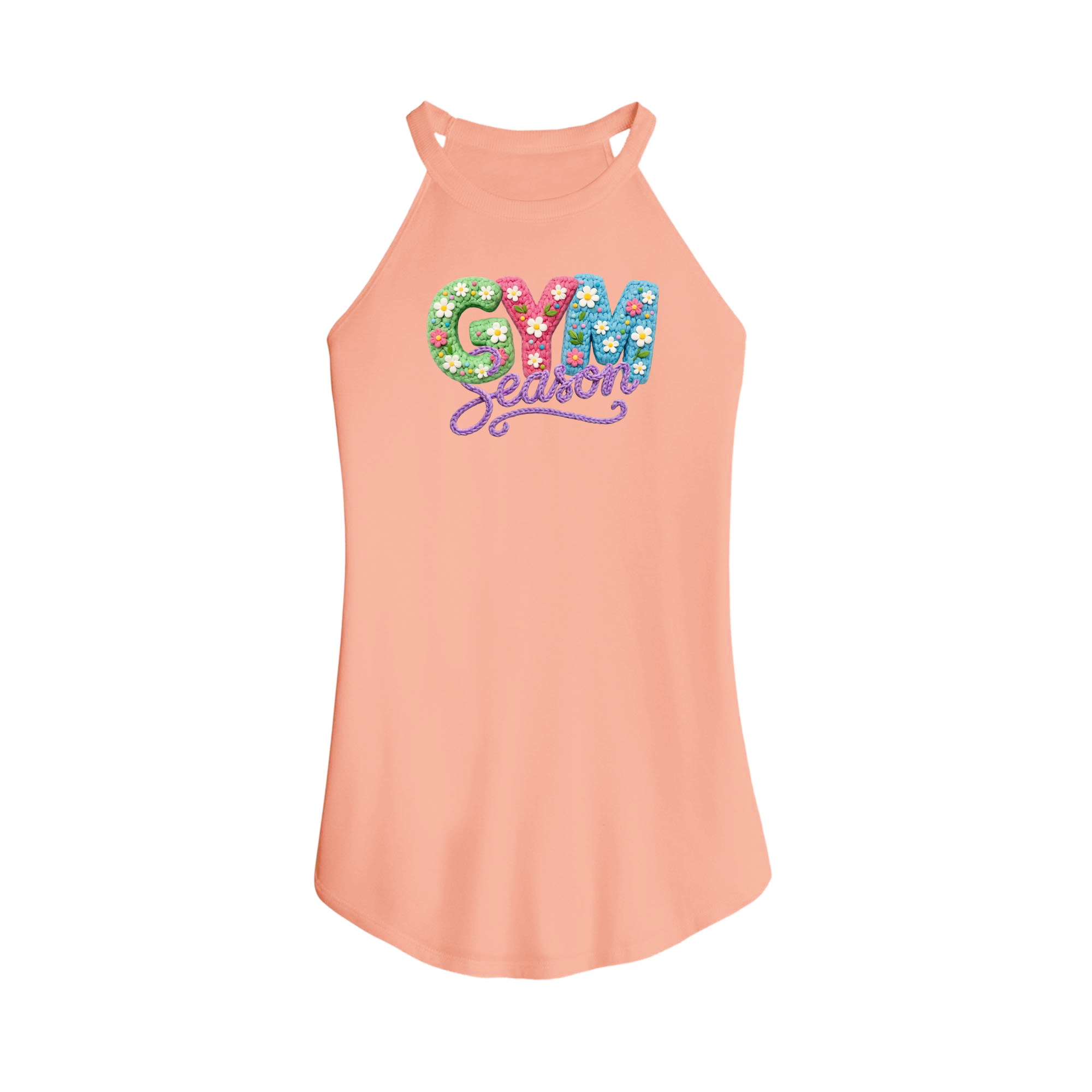 Pink Rocker Tank Fitness Tee Co. | Gym Season Fitted Rocker Women's Tank | Women's ...
