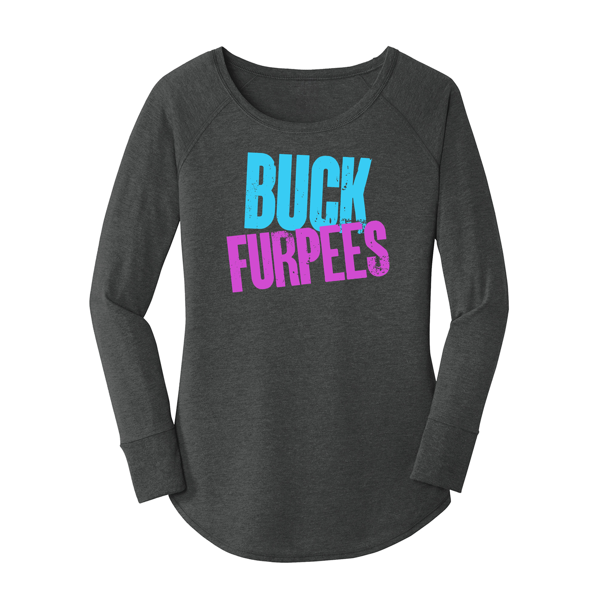 Womens X-Small Dark Heather Gray Long Sleeve Tunic Tee