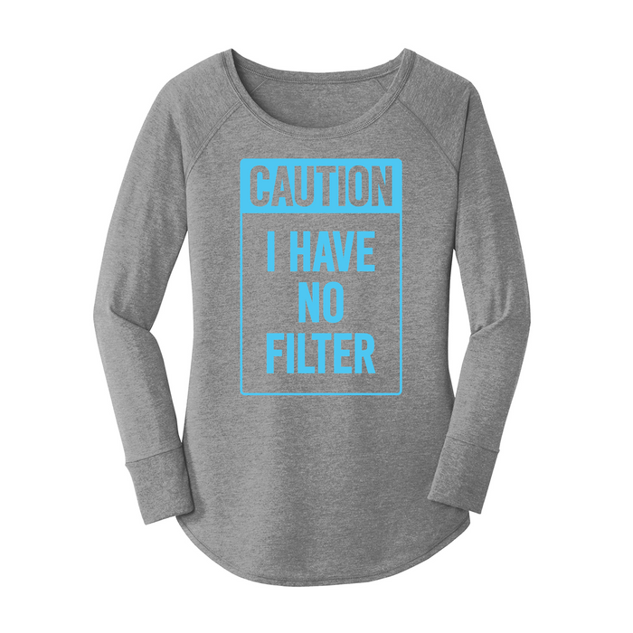 Womens X-Small Grey Long Sleeve Tunic Tee