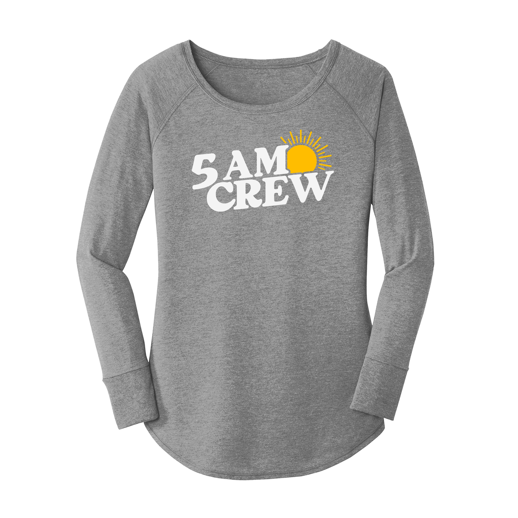 Womens X-Small Grey Long Sleeve Tunic Tee