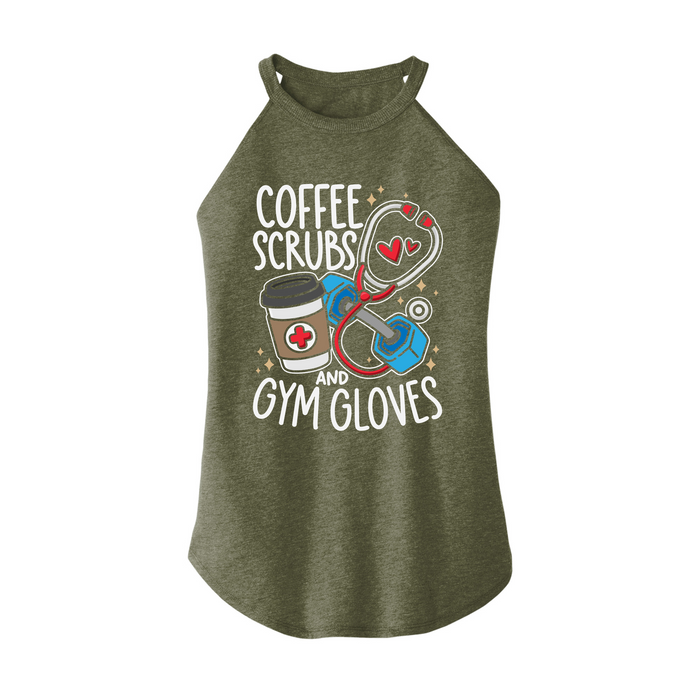 Womens X-Small Military Green Rocker Tank Top