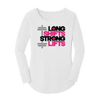 Womens X-Small White Long Sleeve Tunic Tee