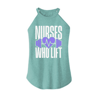 Womens X-Small Teal Rocker Tank Top