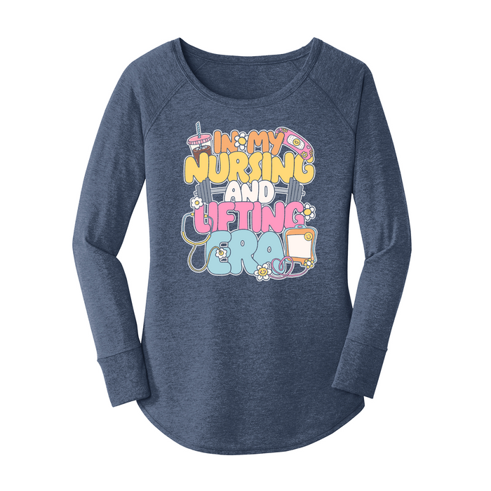 Womens X-Small Navy Heather Long Sleeve Tunic Tee