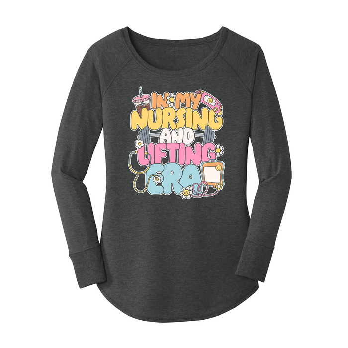 Womens X-Small Dark Heather Gray Long Sleeve Tunic Tee