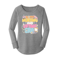 Womens X-Small Grey Long Sleeve Tunic Tee