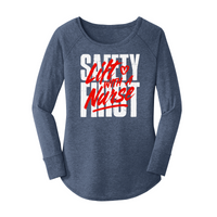 Womens X-Small Navy Heather Long Sleeve Tunic Tee