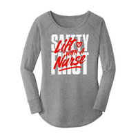 Womens X-Small Grey Long Sleeve Tunic Tee