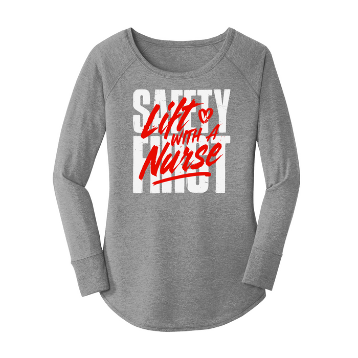 Womens X-Small Grey Long Sleeve Tunic Tee