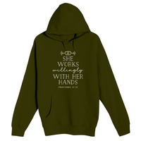 Unisex Small Army Pullover Hooded Sweatshirt