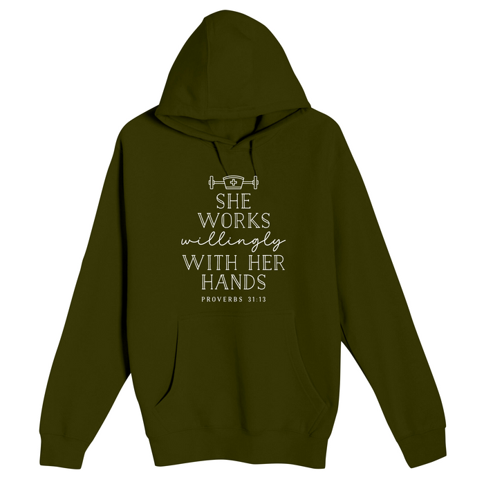 Unisex Small Army Pullover Hooded Sweatshirt