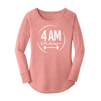 Womens X-Small Light Pink Long Sleeve Tunic Tee