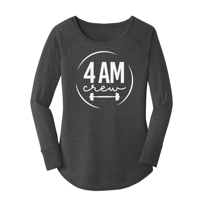 Womens X-Small Dark Heather Gray Long Sleeve Tunic Tee