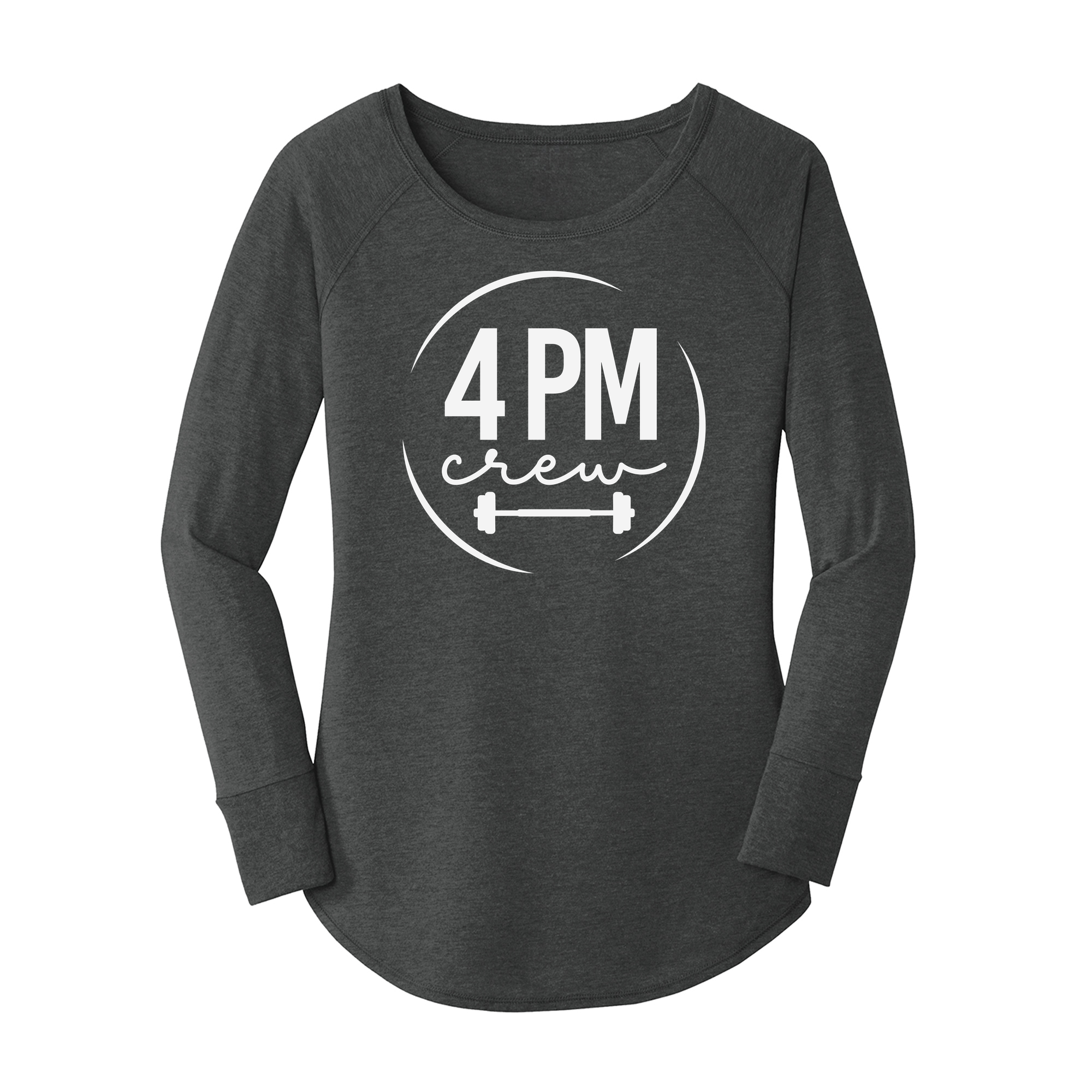 Womens X-Small Dark Heather Gray Long Sleeve Tunic Tee