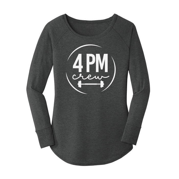 Womens X-Small Dark Heather Gray Long Sleeve Tunic Tee