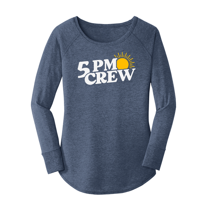Womens X-Small Navy Heather Long Sleeve Tunic Tee
