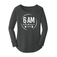 Womens X-Small Dark Heather Gray Long Sleeve Tunic Tee