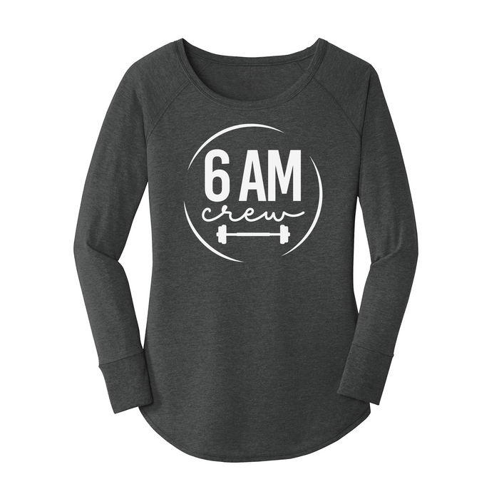 Womens X-Small Dark Heather Gray Long Sleeve Tunic Tee