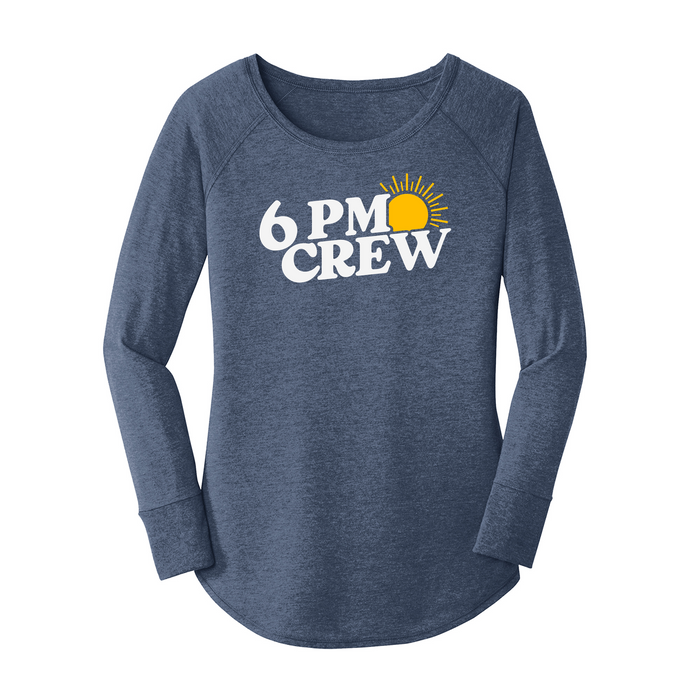 Womens X-Small Navy Heather Long Sleeve Tunic Tee