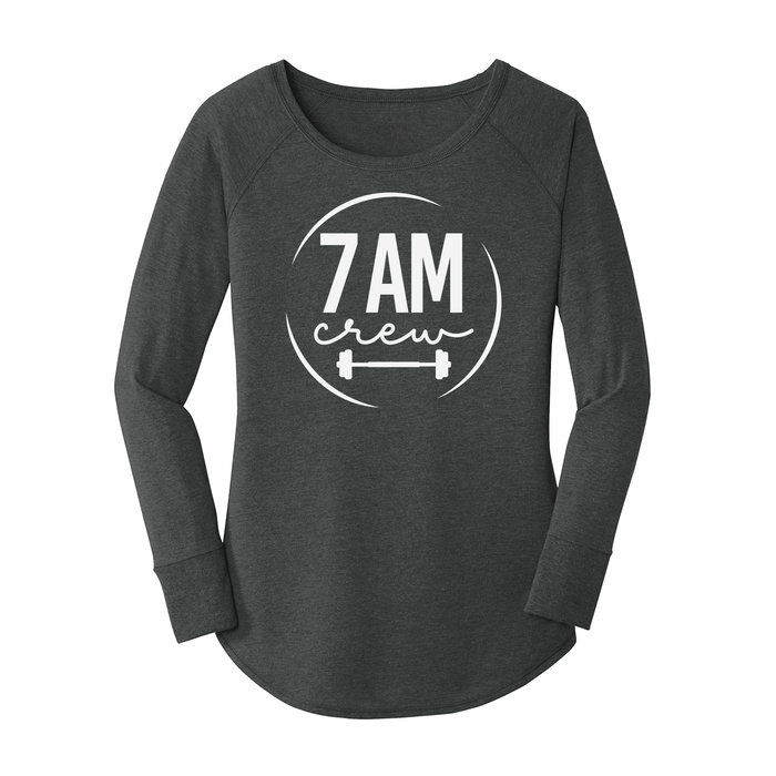 Womens X-Small Dark Heather Gray Long Sleeve Tunic Tee