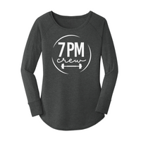 Womens X-Small Dark Heather Gray Long Sleeve Tunic Tee